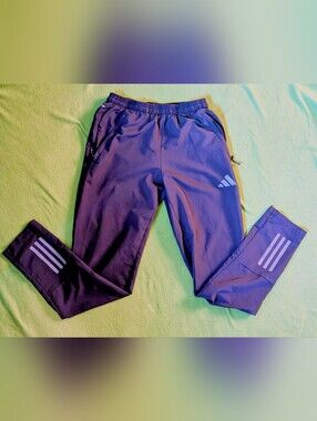 Adidas Women's Joggers Black Grey Stripes And Logo Medium